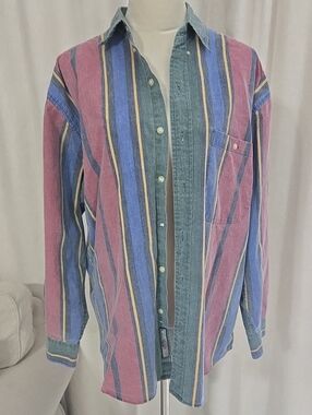 J.Riiggings Vintage Striped Long-Sleeve Button-Up Size M
